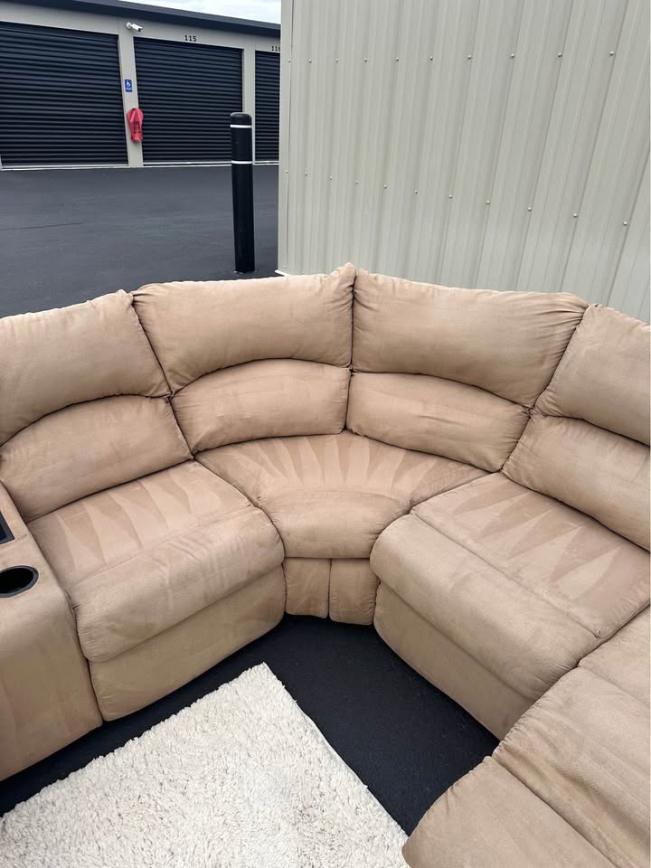 Ashley Furniture Tan Sectional Couch With Recliners